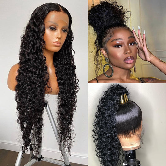 360 Lace Frontal Wig 28 30 Inch Water Wave 13x4 Lace