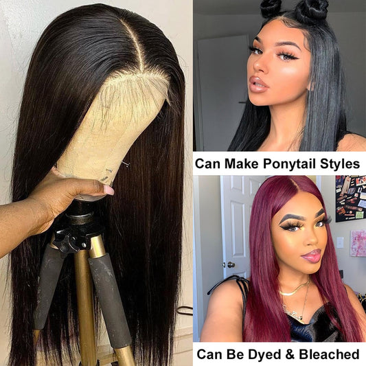 Straight Lace Front Human Hair Wigs for Transparent 13x4 Lace Frontal Wig